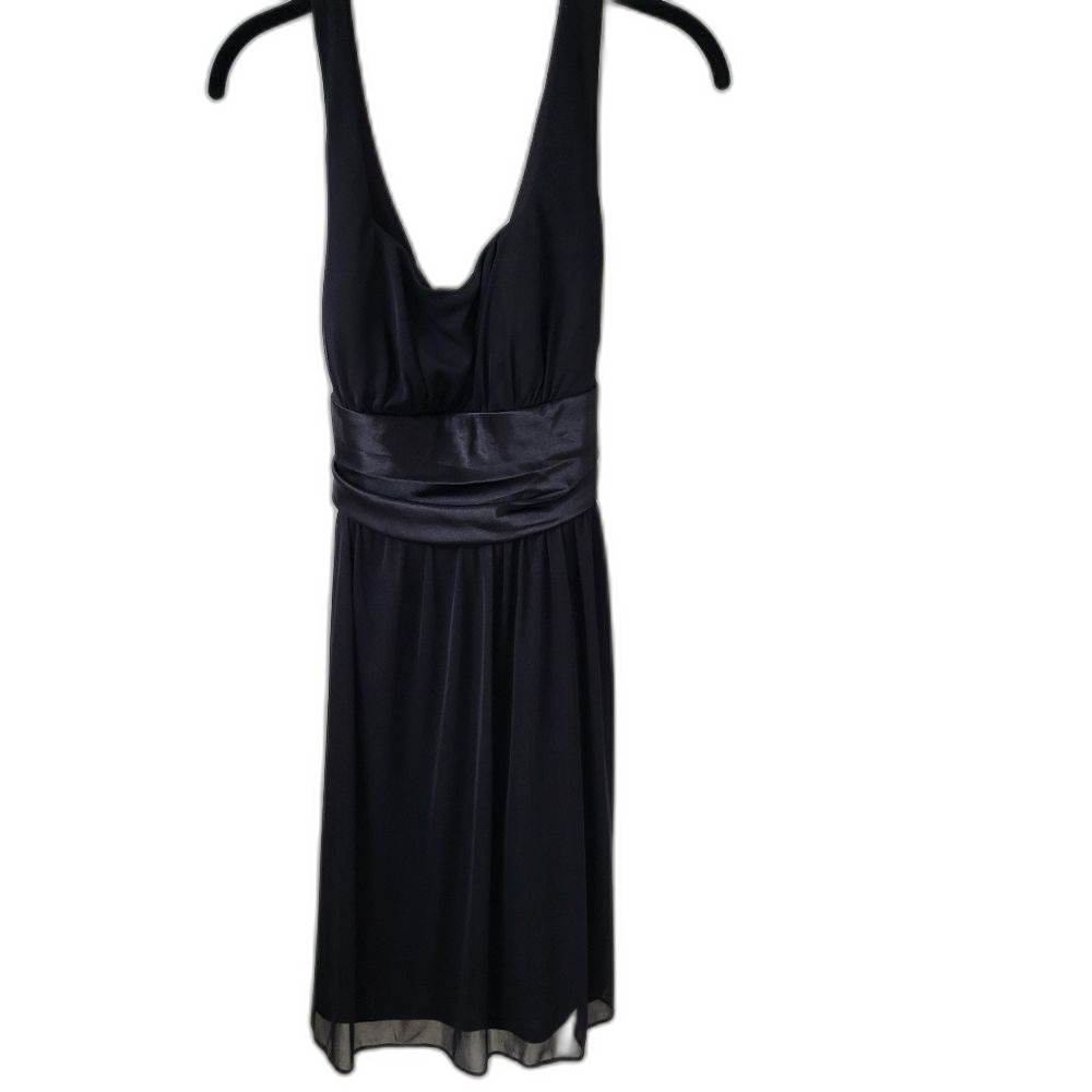 Black Dress with Silky Sash - Size 14